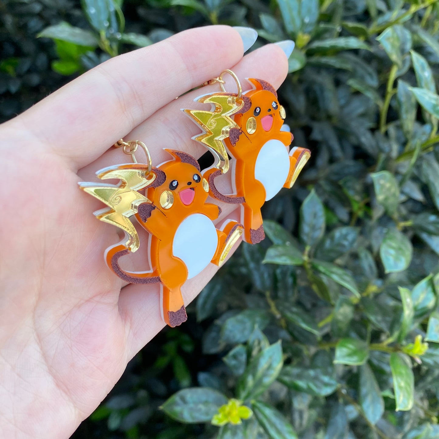 Raichu Golden Tail Acrylic Earrings