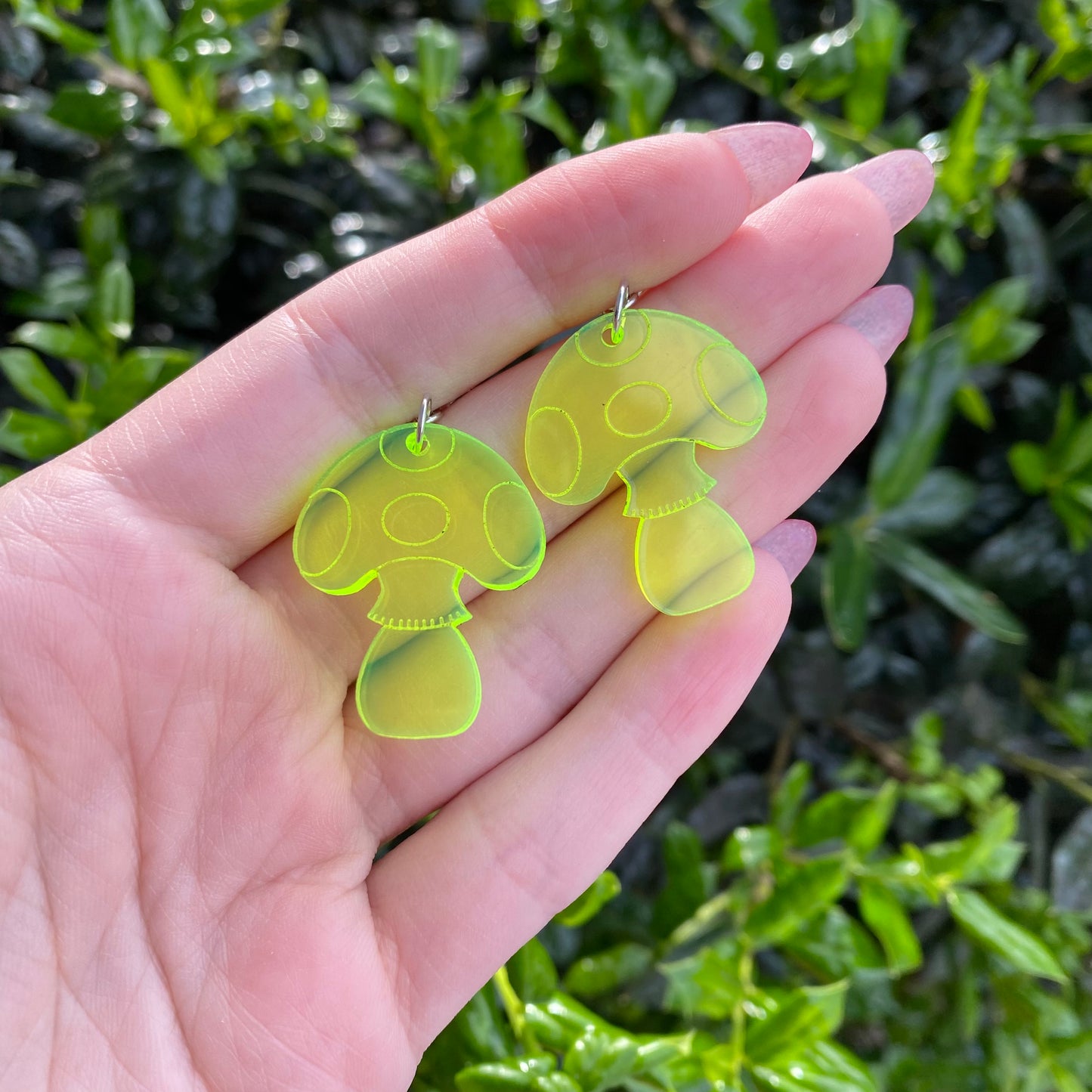 Neon Mushroom Acrylic Earrings