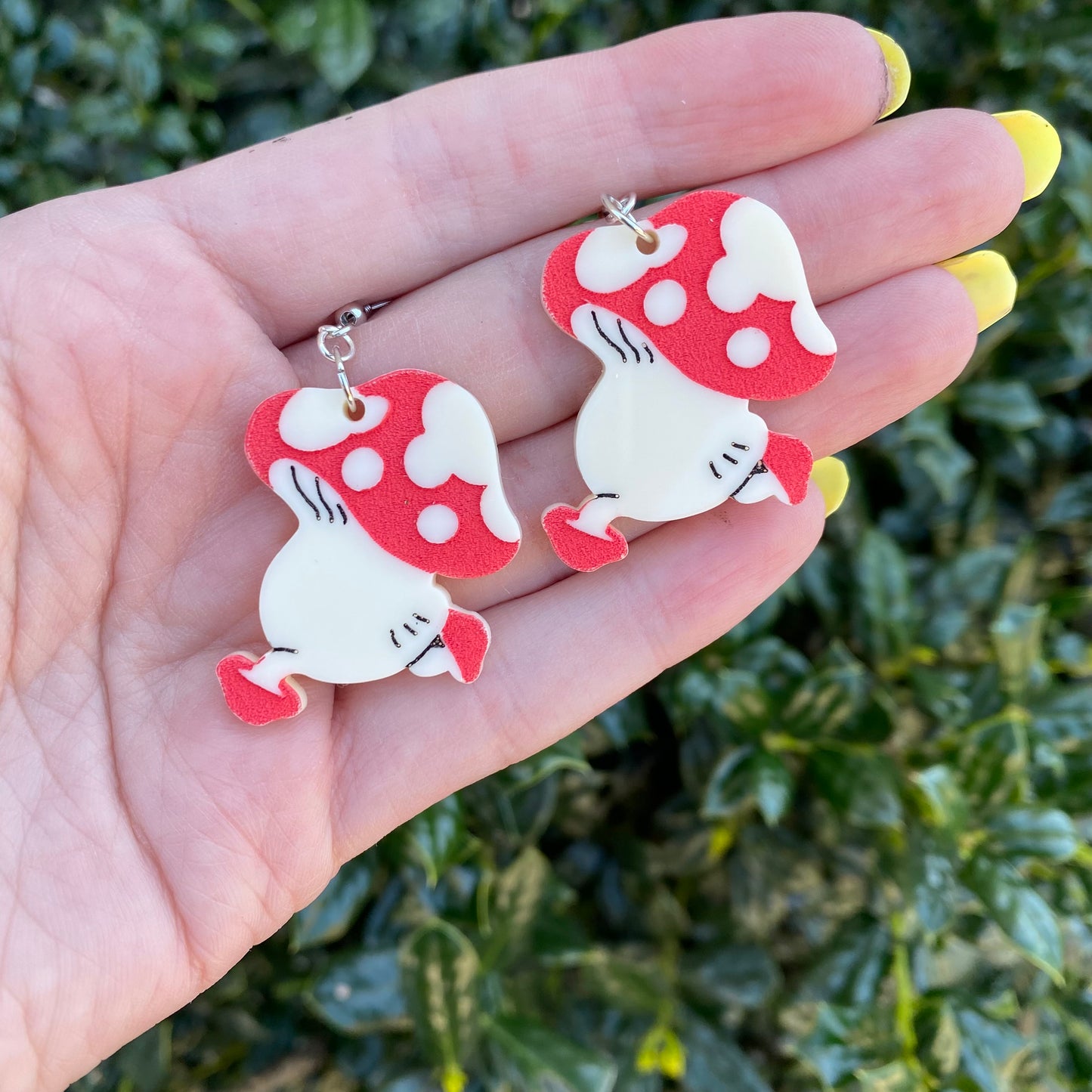 Walking Mushrooms Acrylic Earrings