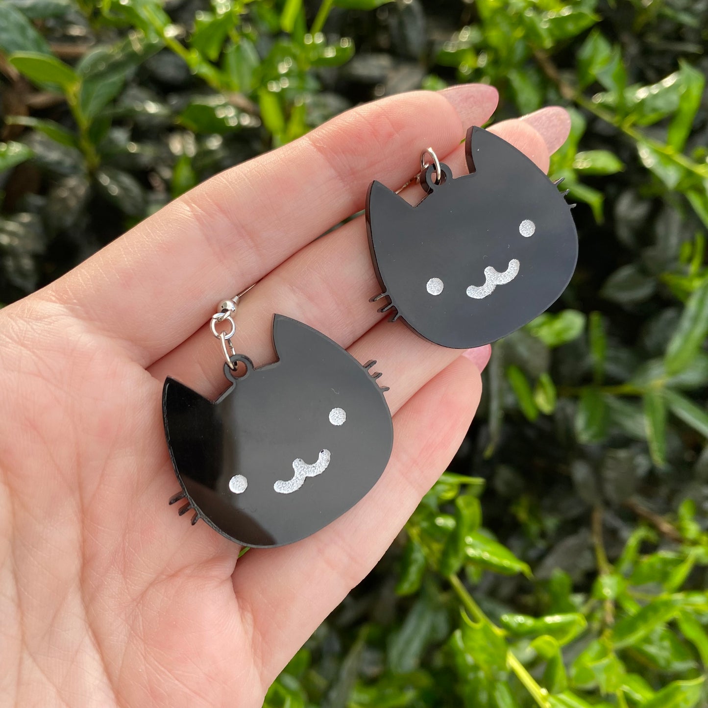 Black Cat :3 Acrylic Earrings