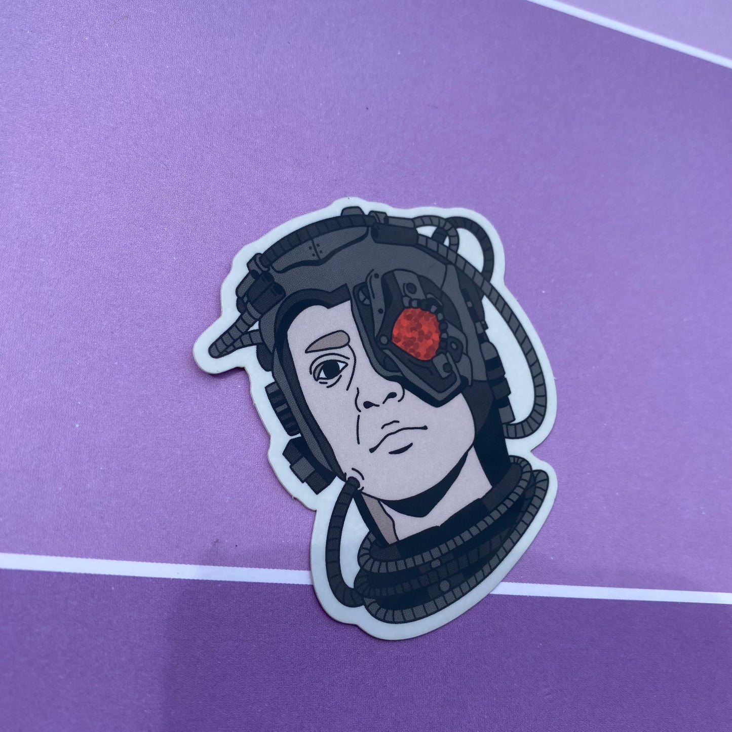 Resistance is NOT Futile - Borg Hugh 2.5” Glitter Vinyl Sticker