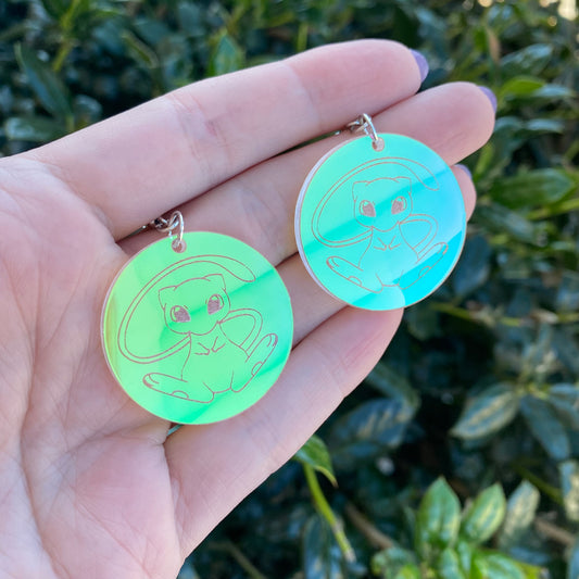 Mew in Iridescent Bubble Acrylic Earrings