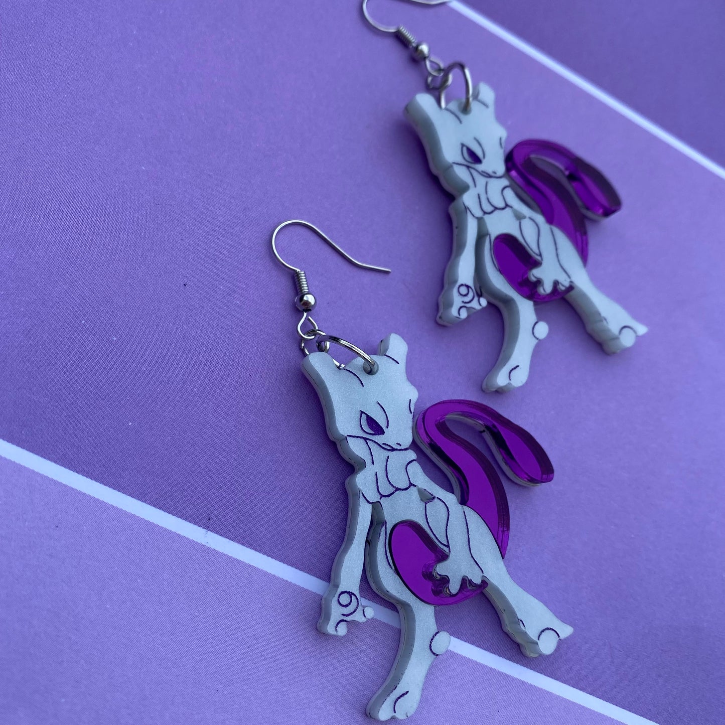 Mewtwo Acrylic Earrings