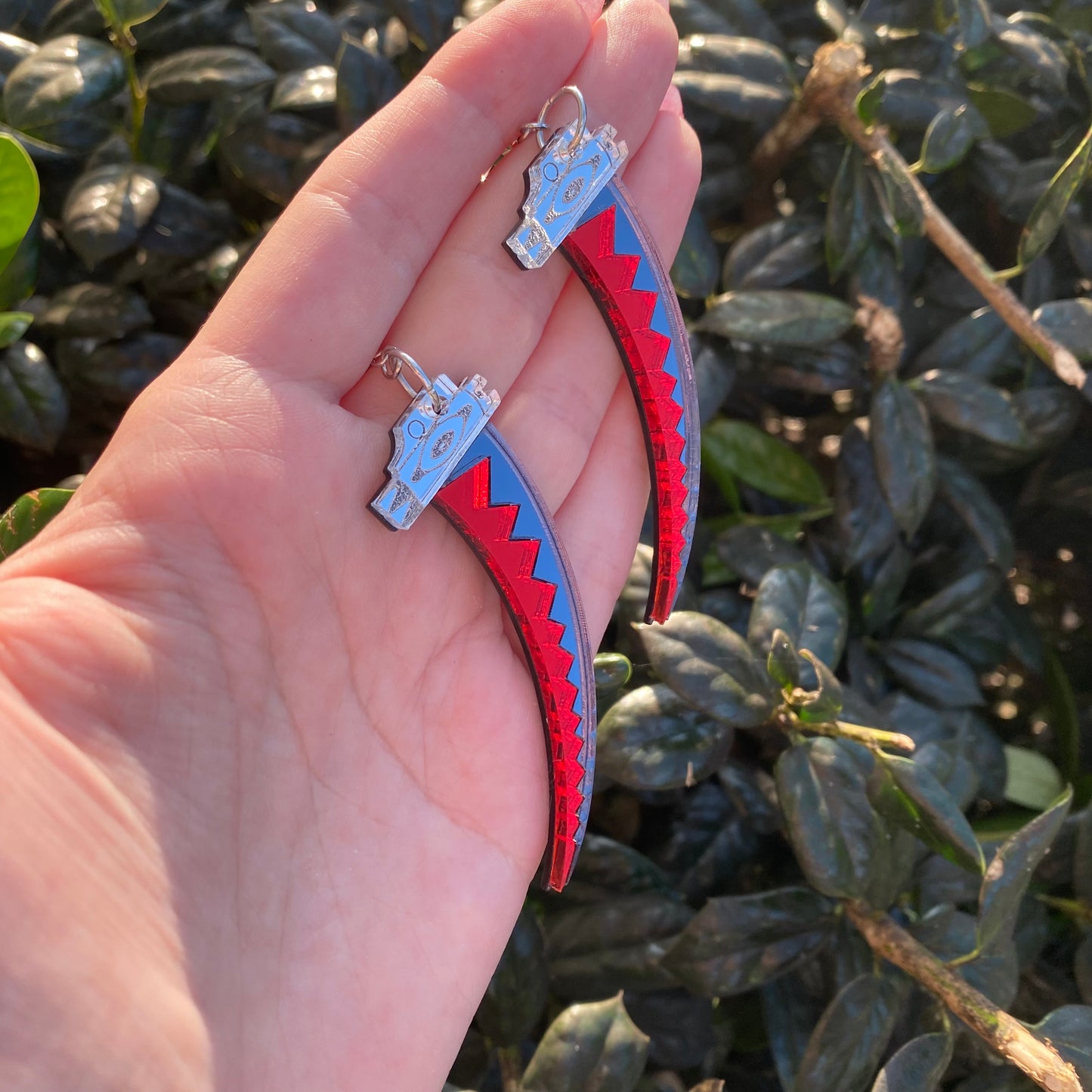 Death Scythe Mirrored Acrylic Earrings