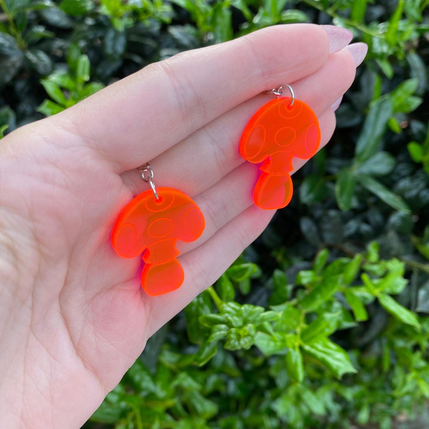 Neon Mushroom Acrylic Earrings
