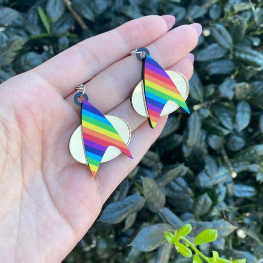 TNG Rainbow Commbadge Earrings