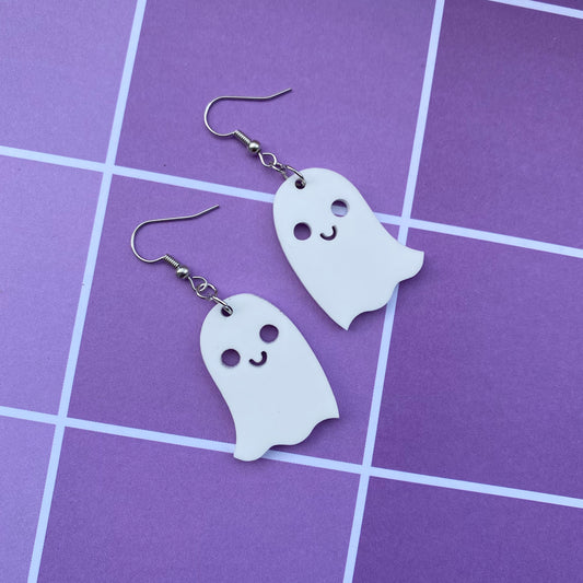 Smiley Ghosts Acrylic Earrings