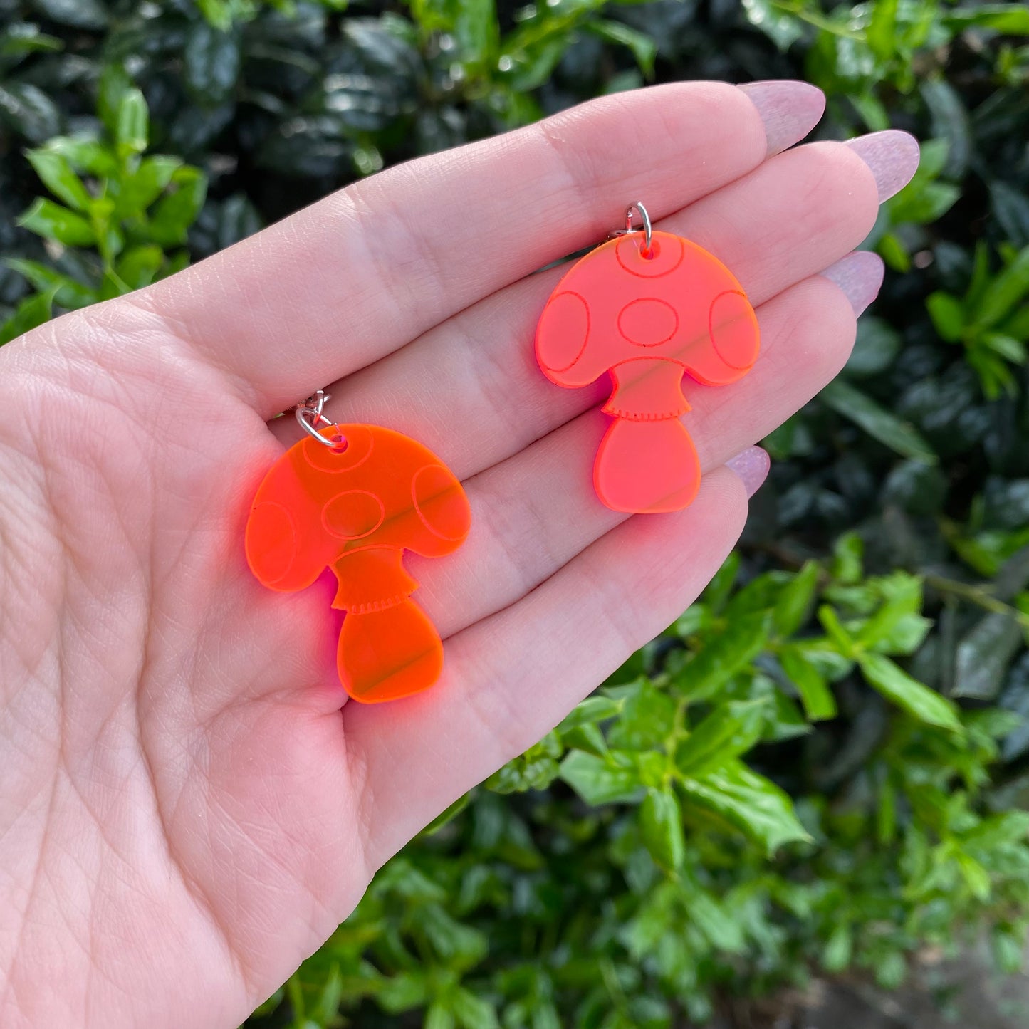 Neon Mushroom Acrylic Earrings