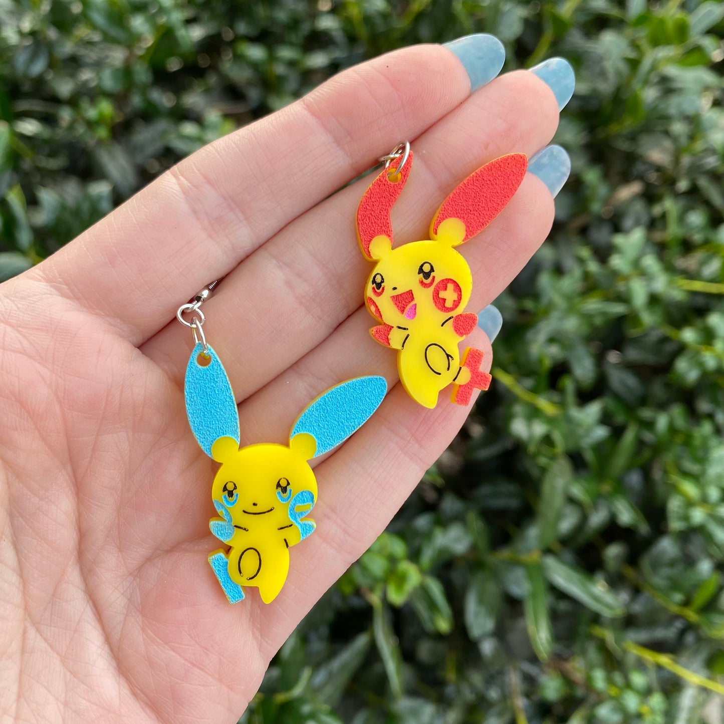 Plusle and Minun Acrylic Earrings