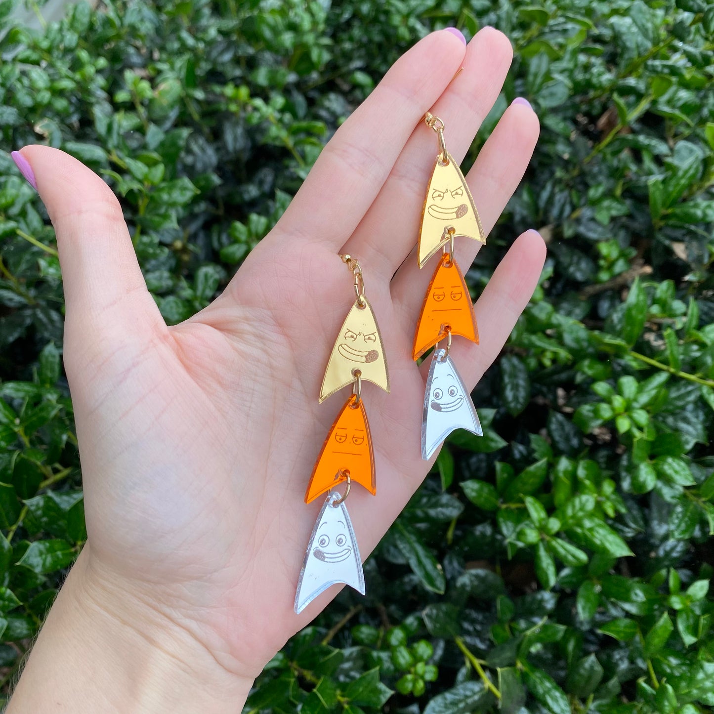 Badgey, Logicy, and Goodgey Acrylic Earrings