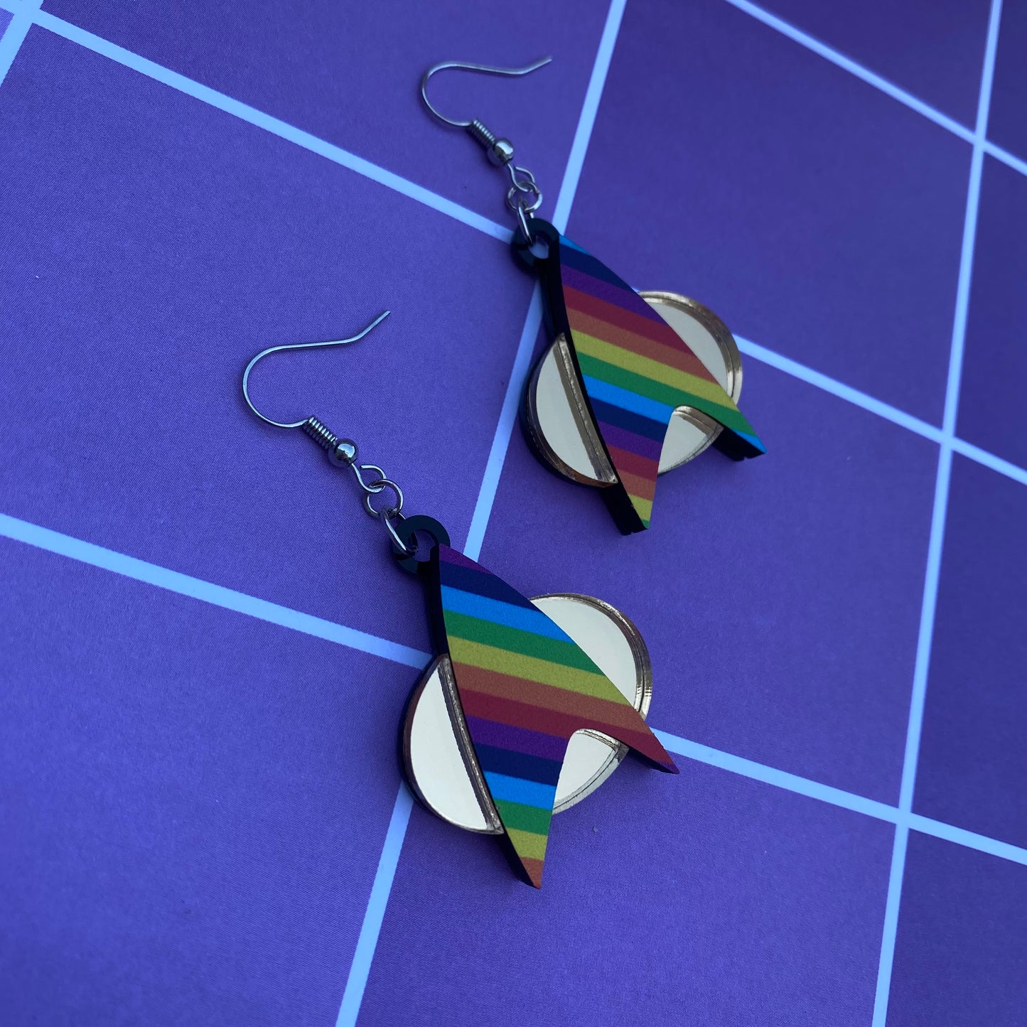 TNG Rainbow Commbadge Earrings