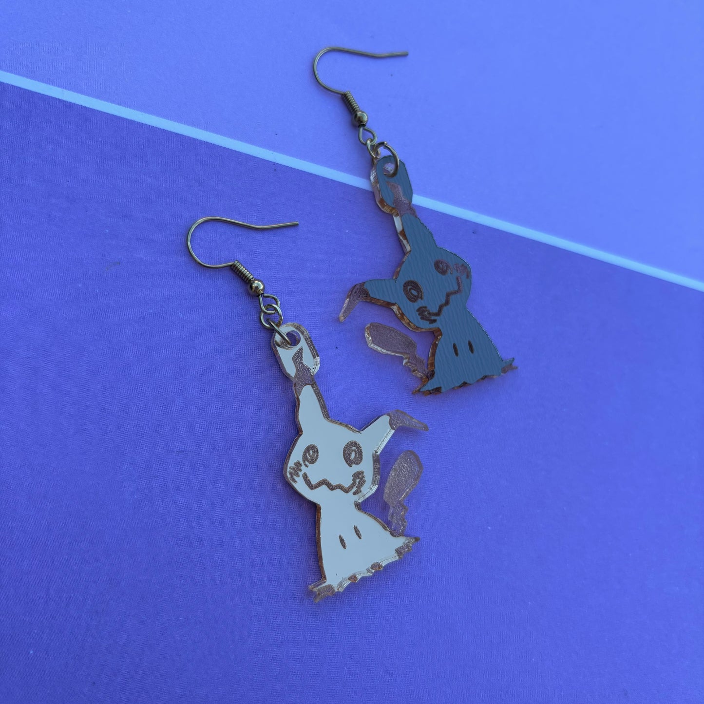 Mimikyu Golden Mirror Acrylic Earrings