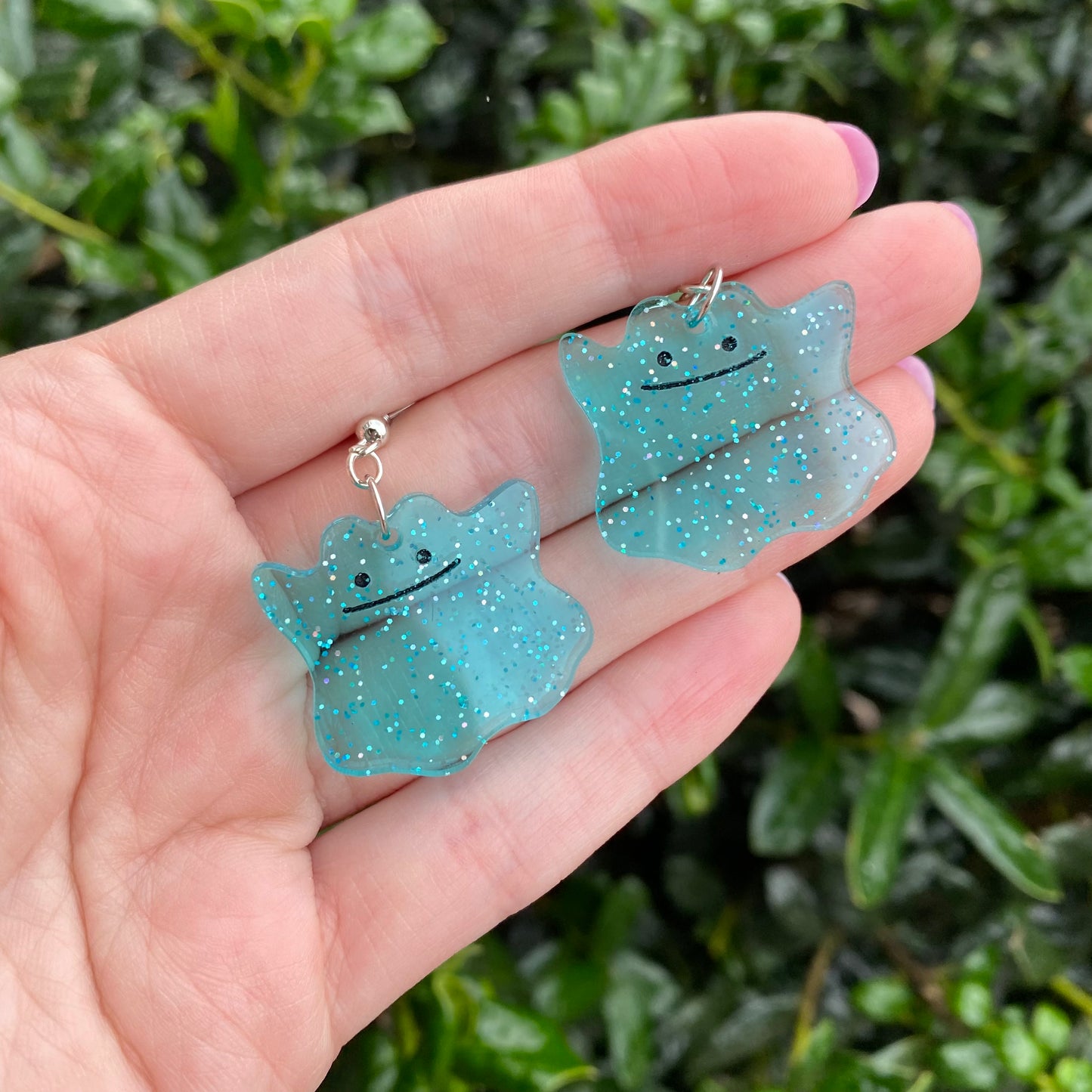 Ditto SHINY Blue Acrylic Earrings