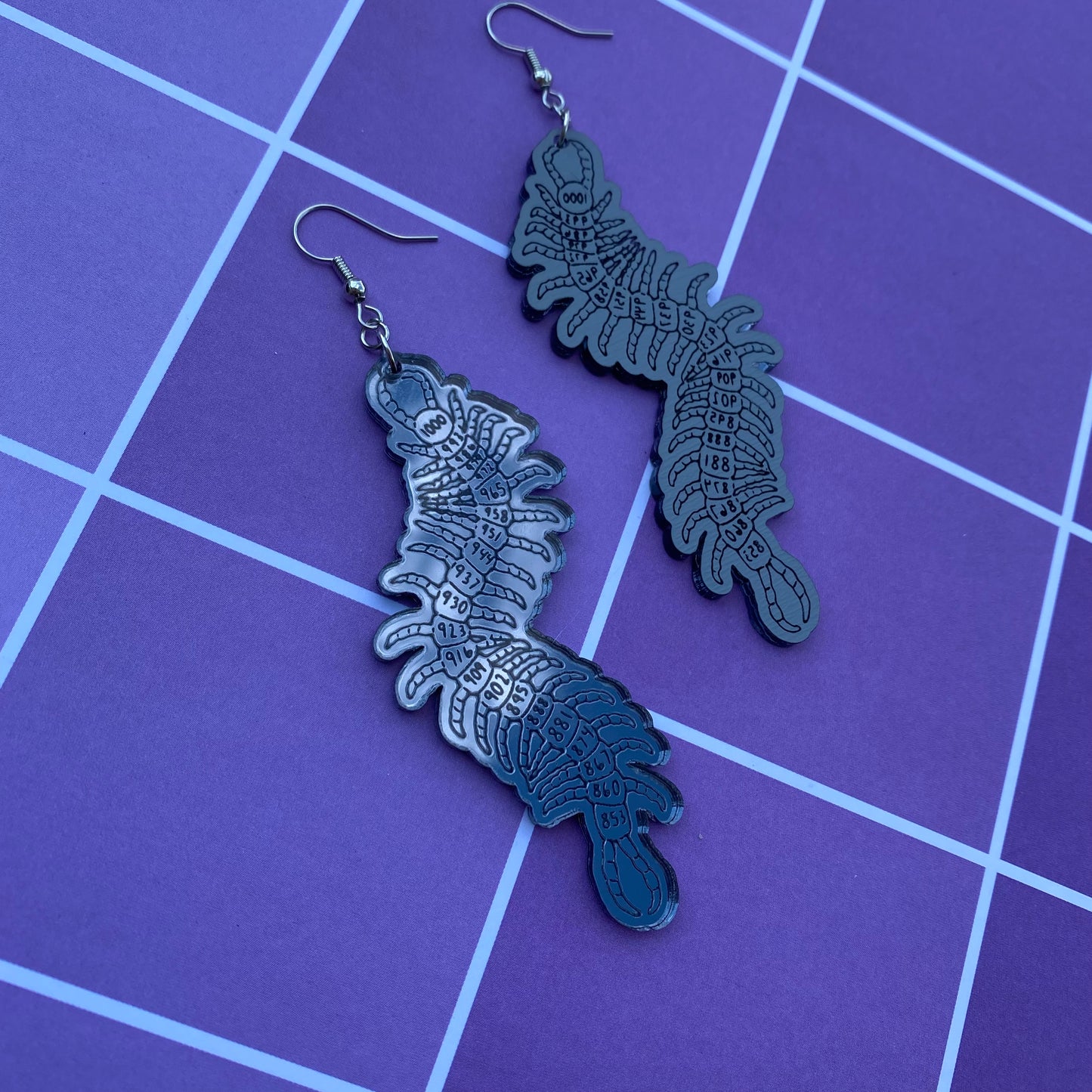 1,000-7 Centipede Acrylic Earrings