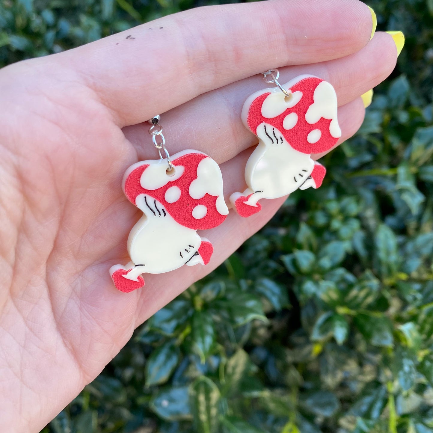 Walking Mushrooms Acrylic Earrings