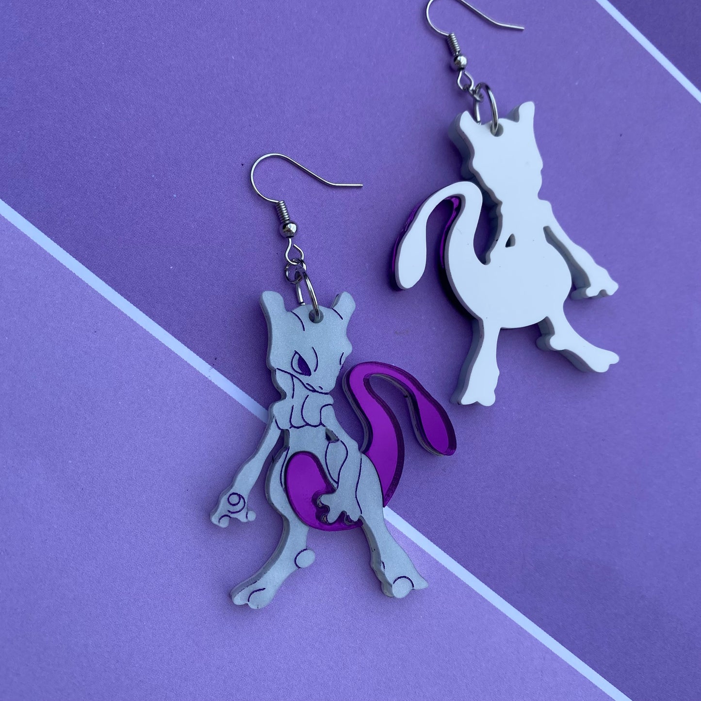 Mewtwo Acrylic Earrings