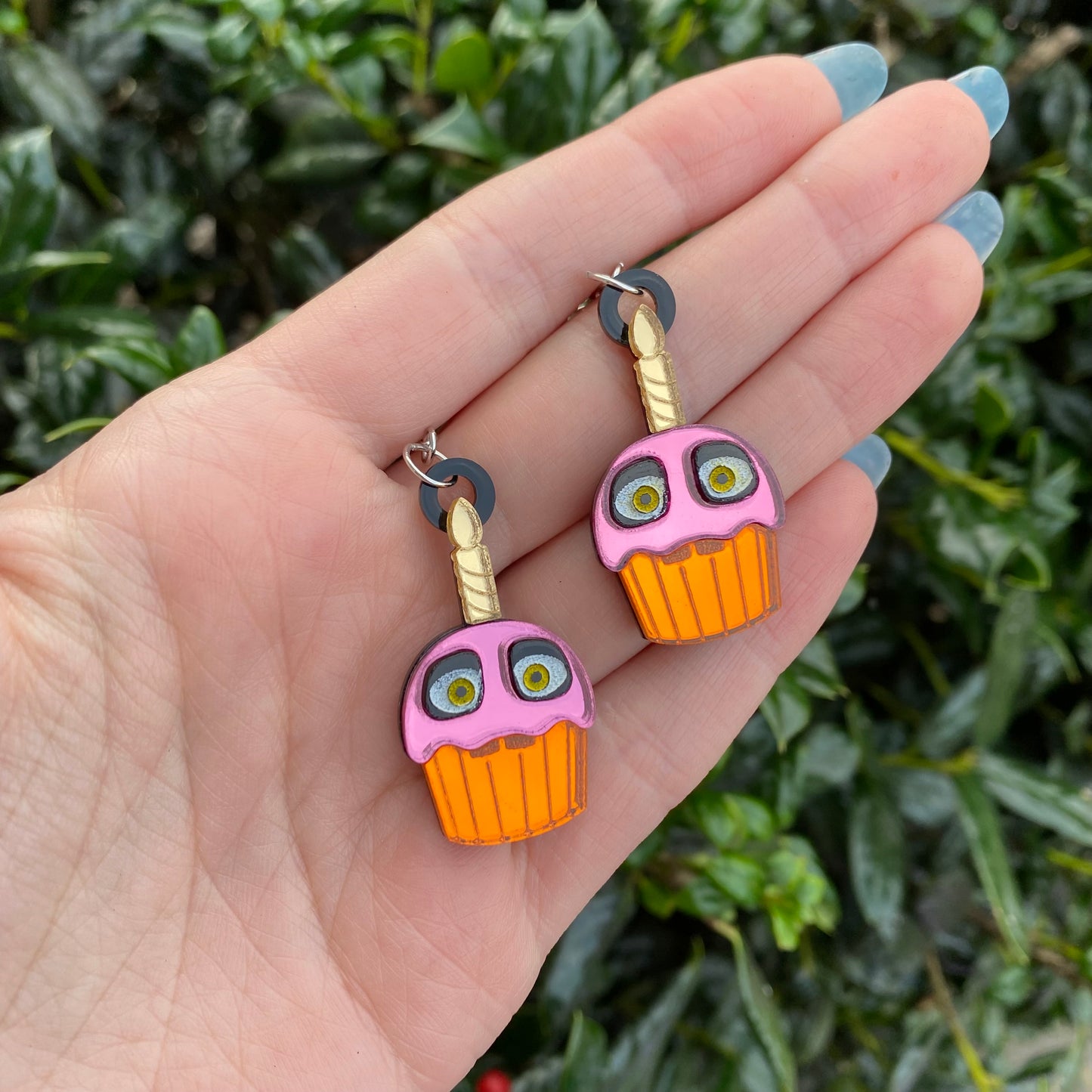 Chika’s Cupcake Mirror Acrylic Earrings