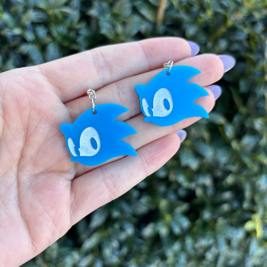 Sonic Blue Acrylic Earrings