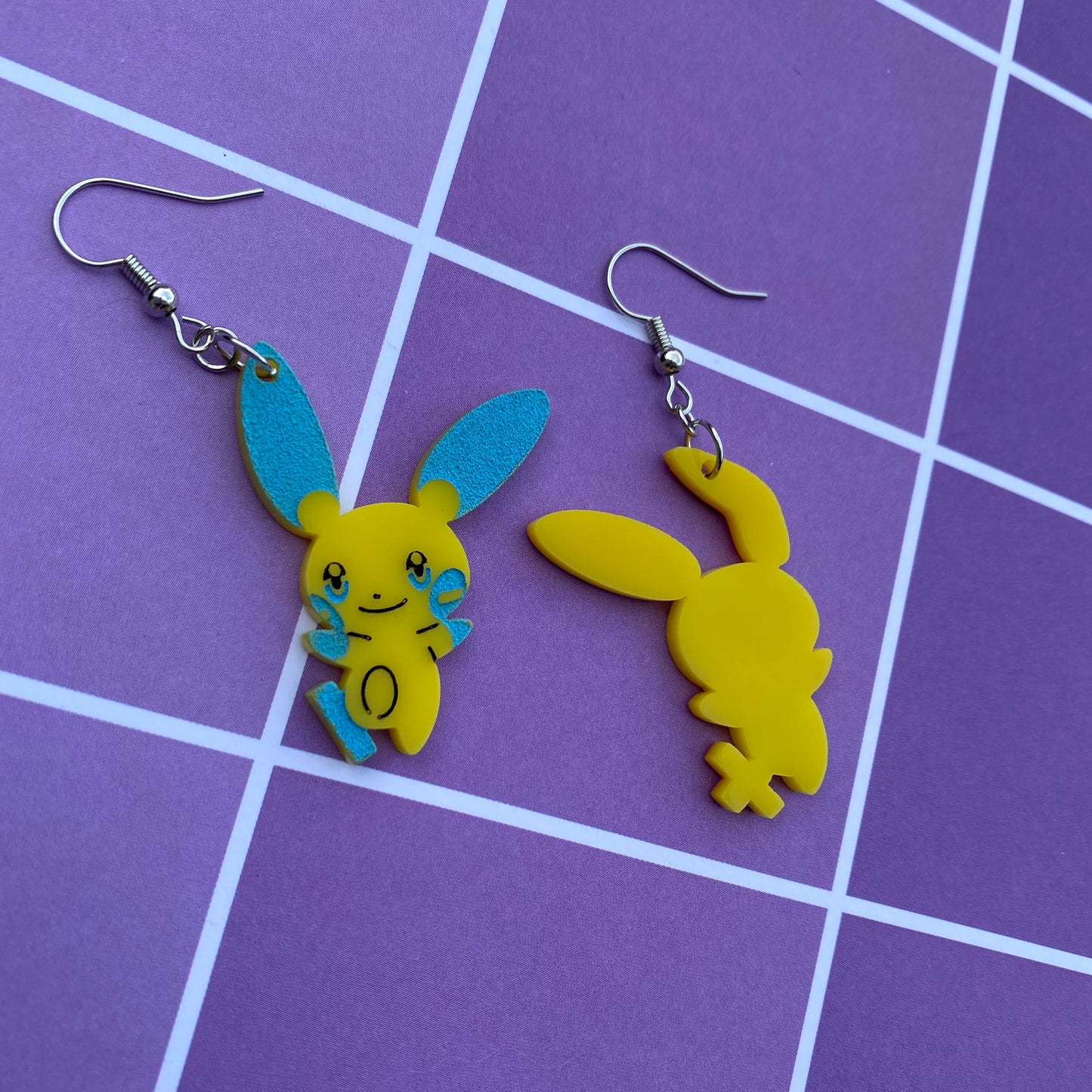 Plusle and Minun Acrylic Earrings