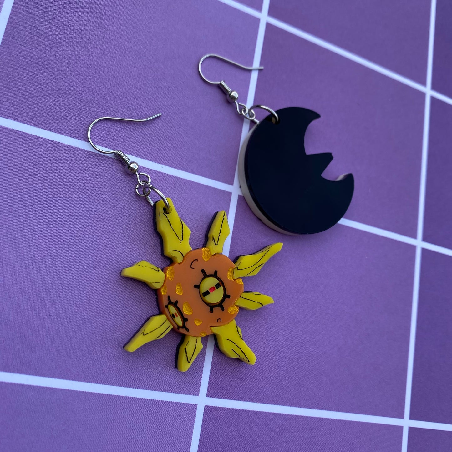 Solrock and Lunatone Acrylic Earrings