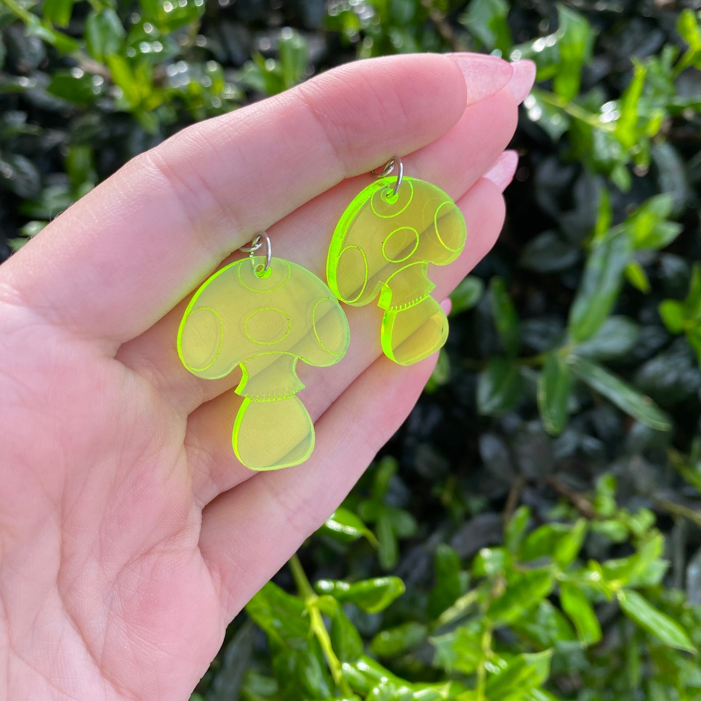 Neon Mushroom Acrylic Earrings