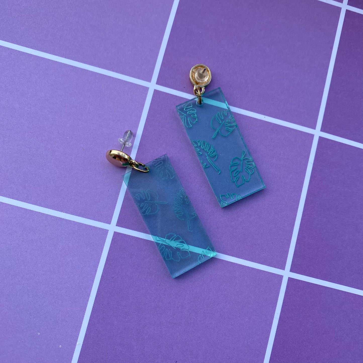 Falling Leaves Wood and Acrylic Earrings