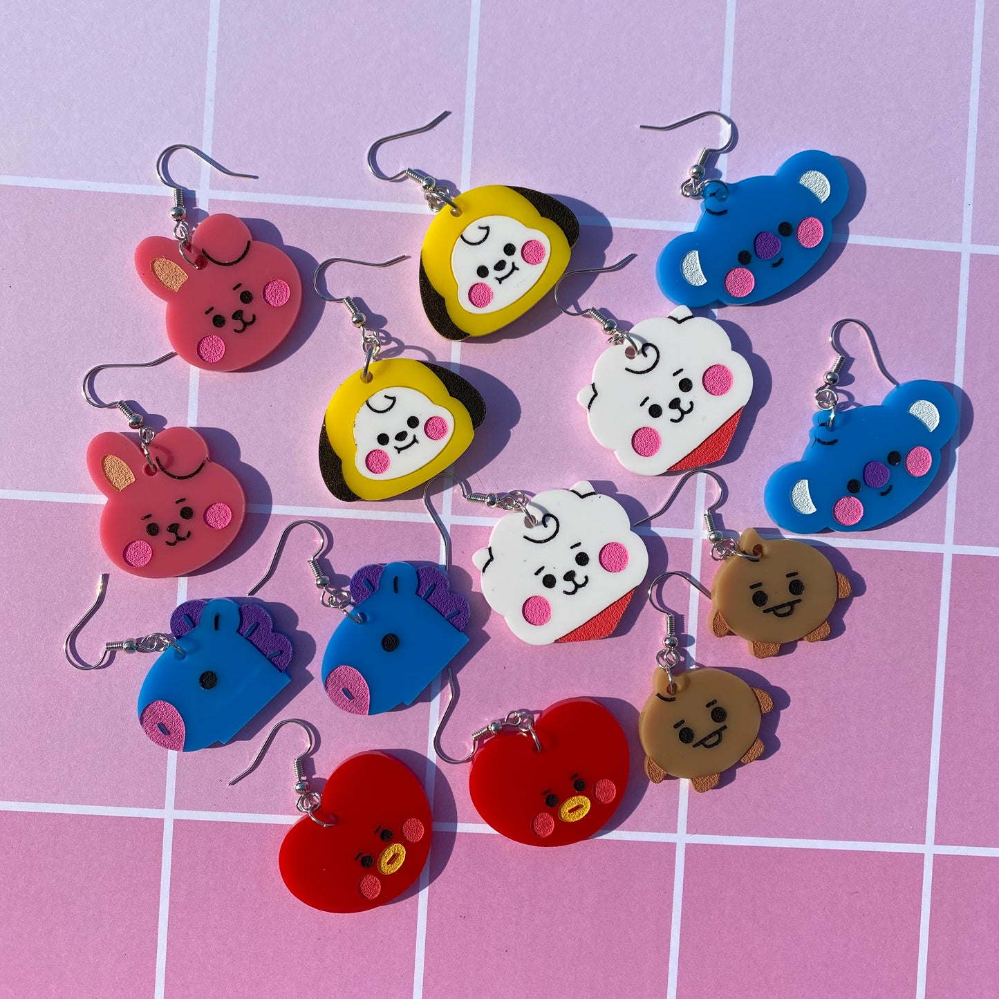 BT21 Acrylic Earrings