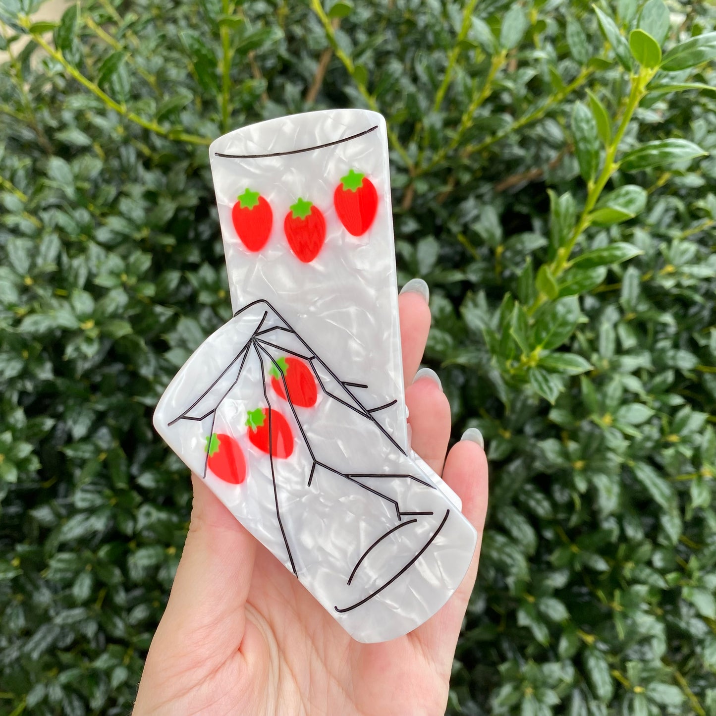 Cracked Matching Strawberry Cups Nana Inspired Claw Clip