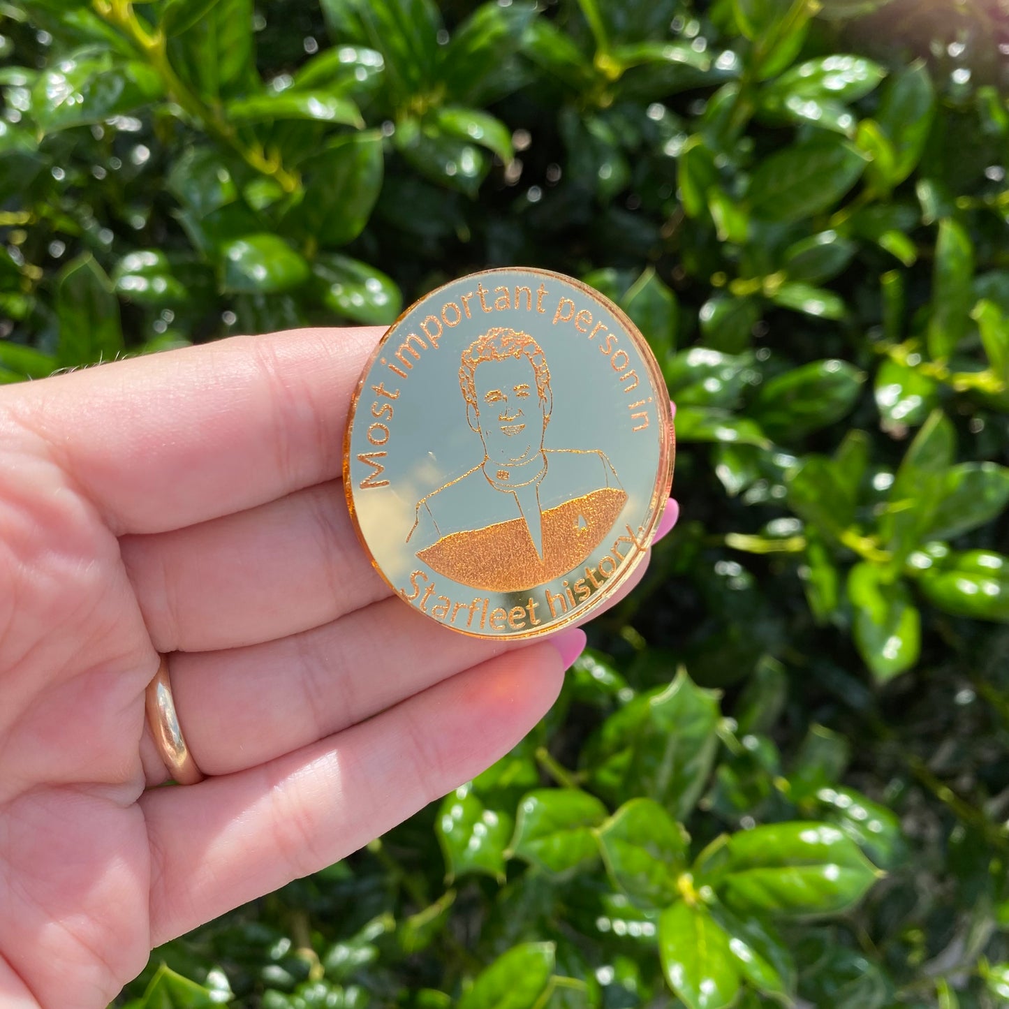The Most Important Person in Starfleet History- Miles O’Brien Gold Acrylic Pin