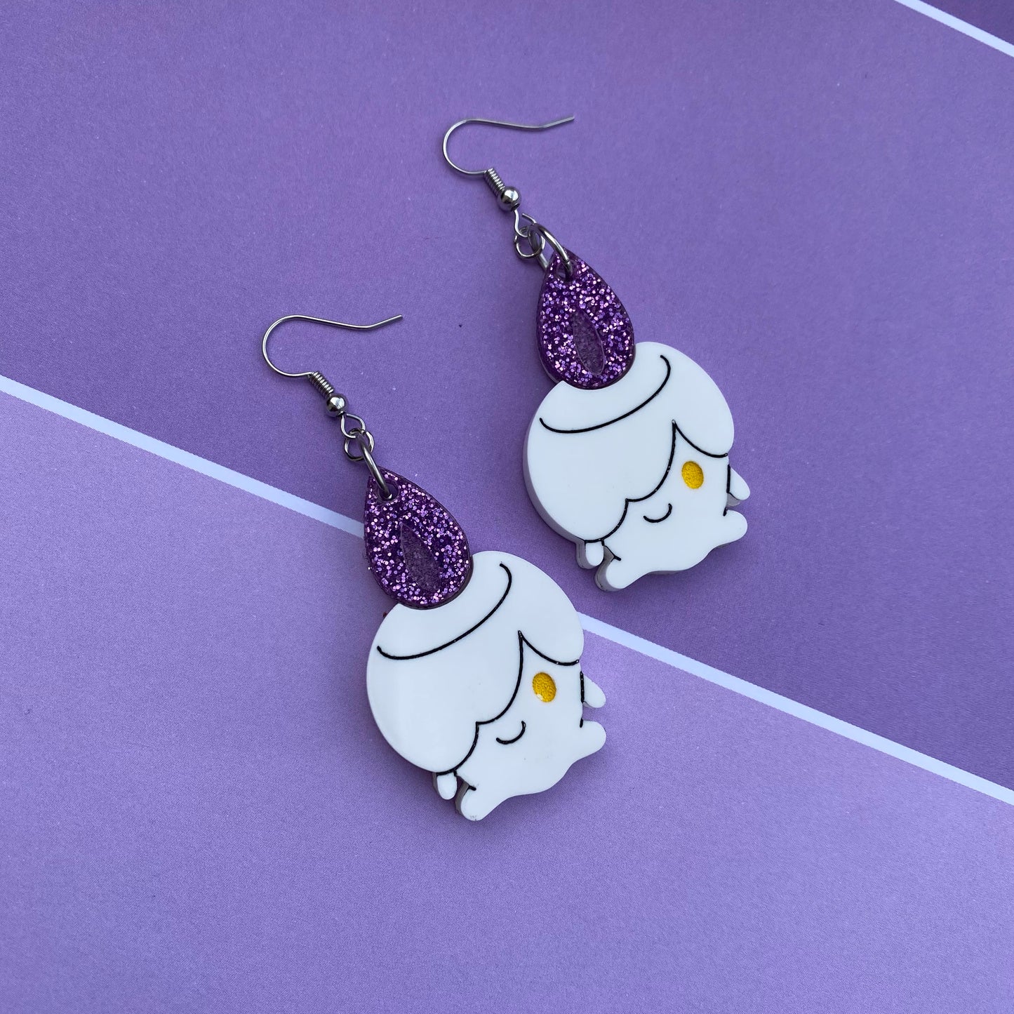 Litwick Glitter Flame Acrylic Earrings