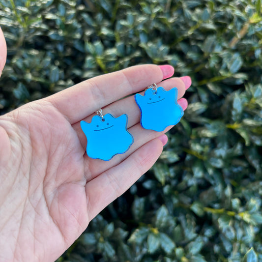 Ditto SHINY Mirror Blue Acrylic Earrings