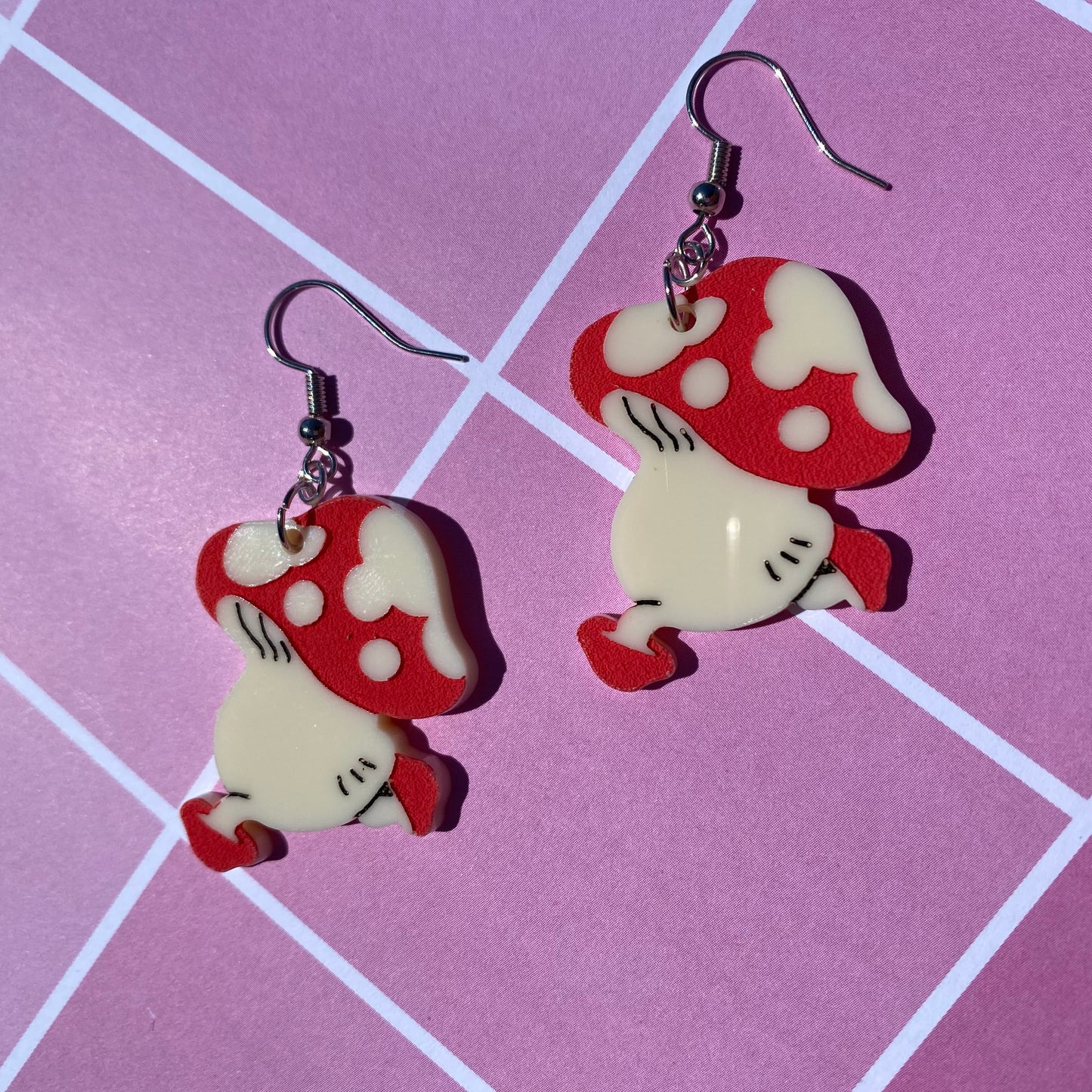 Walking Mushrooms Acrylic Earrings