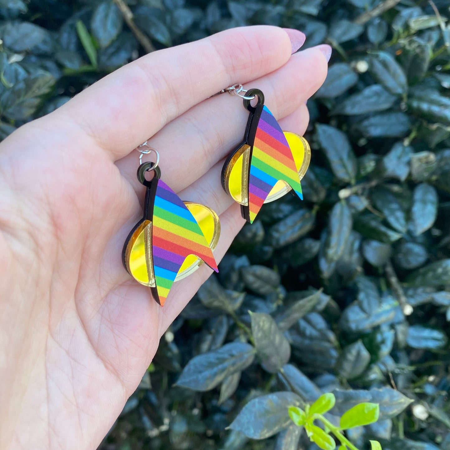 TNG Rainbow Commbadge Earrings