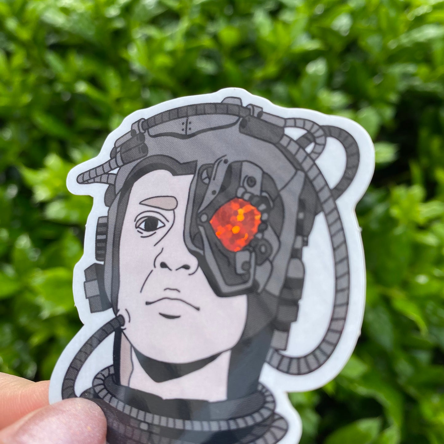 Resistance is NOT Futile - Borg Hugh 2.5” Glitter Vinyl Sticker
