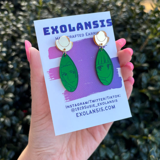 Apothecary Maomao Emerald Acrylic Earrings