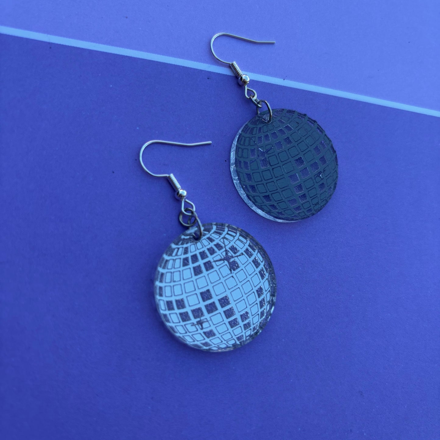 Disco Ball Mirror Acrylic Earrings