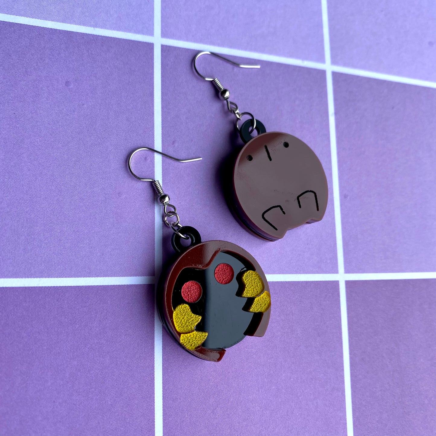 Kabuto Double Sided Acrylic Earrings