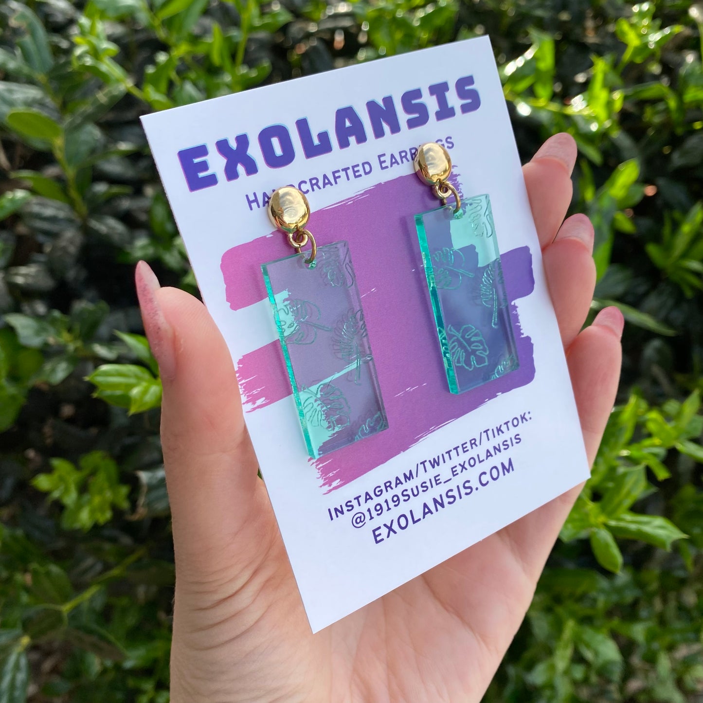 Falling Leaves Wood and Acrylic Earrings