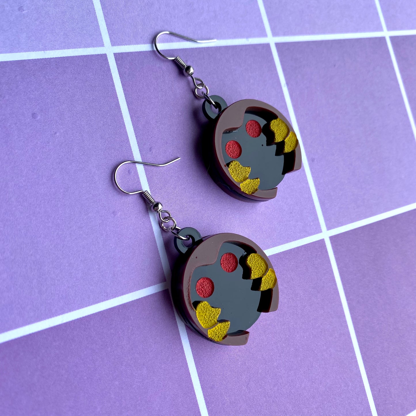 Kabuto Double Sided Acrylic Earrings