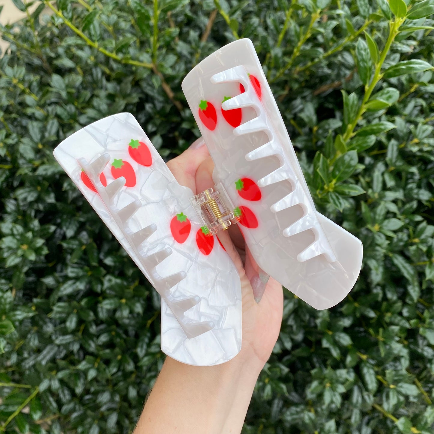 Cracked Matching Strawberry Cups Nana Inspired Claw Clip