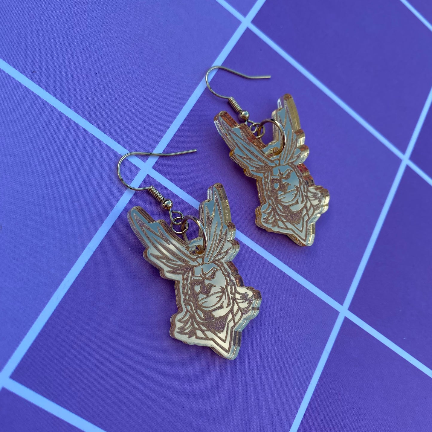 All Might Golden Acrylic Earrings