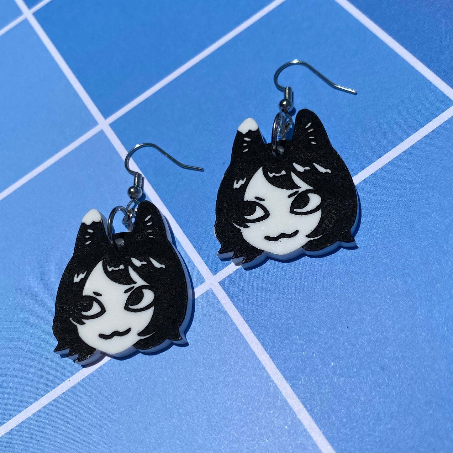 Picky Eater Cat Acrylic Earrings