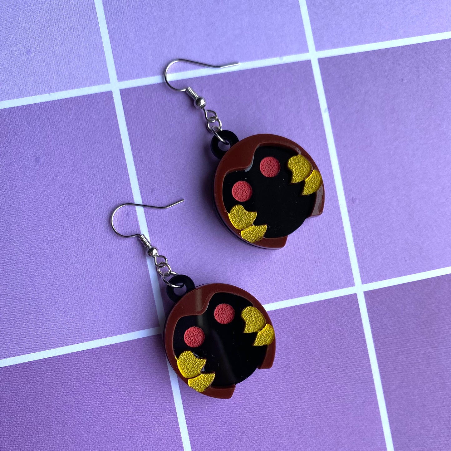 Kabuto Double Sided Acrylic Earrings