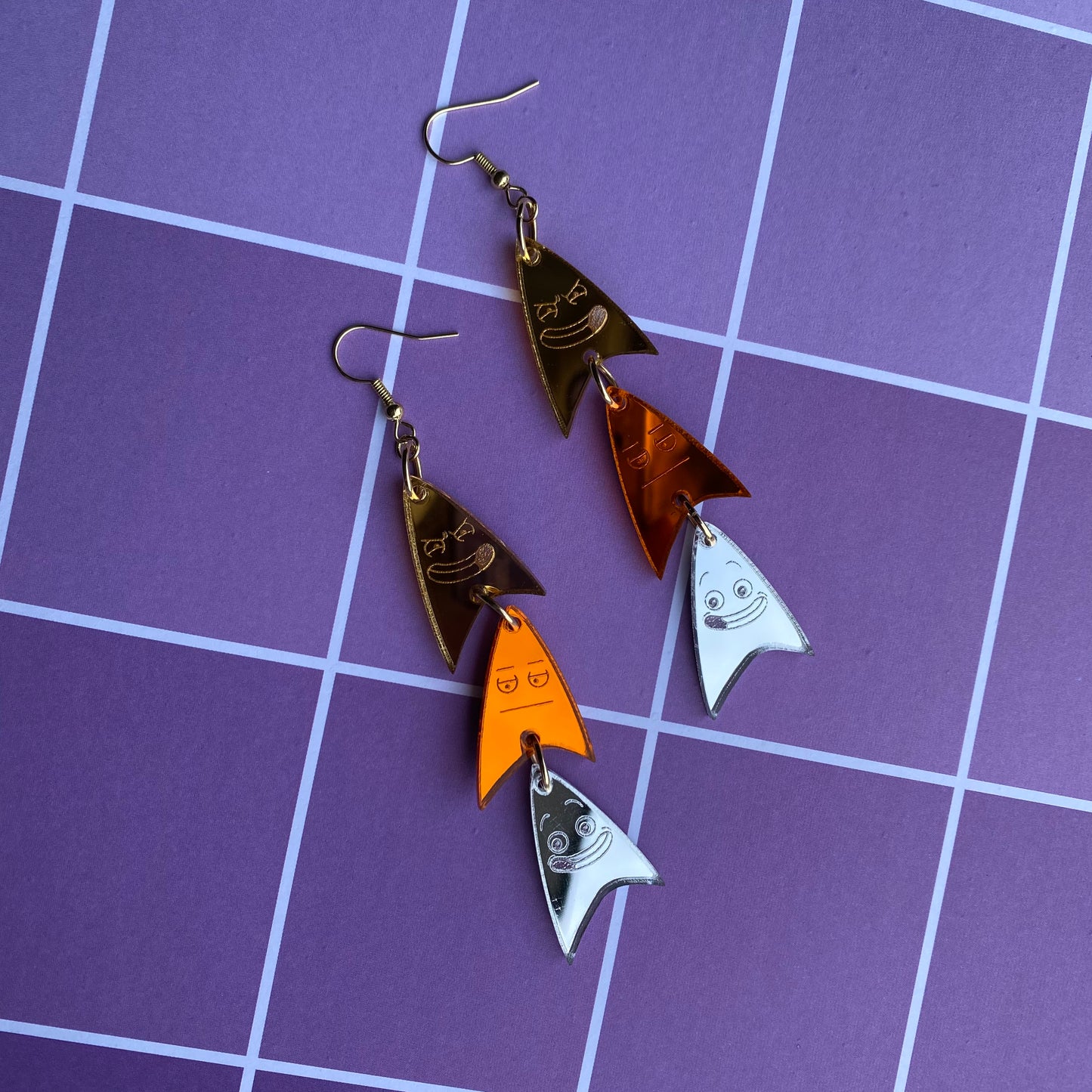 Badgey, Logicy, and Goodgey Acrylic Earrings