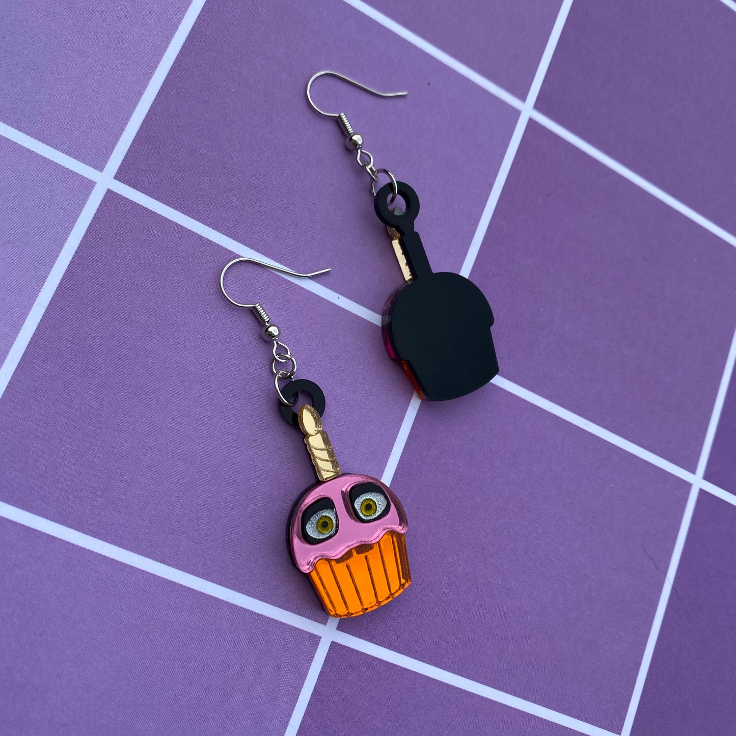 Chika’s Cupcake Mirror Acrylic Earrings