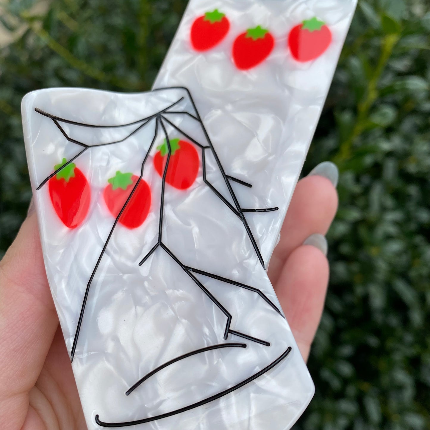 Cracked Matching Strawberry Cups Nana Inspired Claw Clip