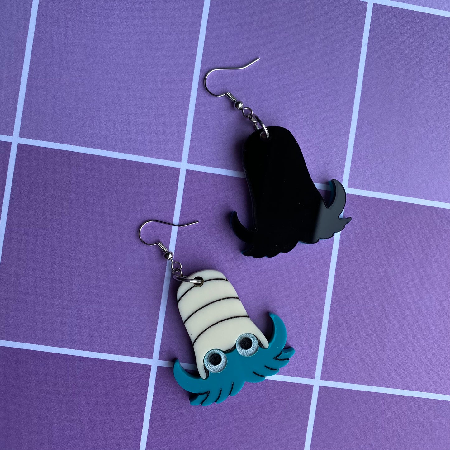 Omanyte Acrylic Earrings
