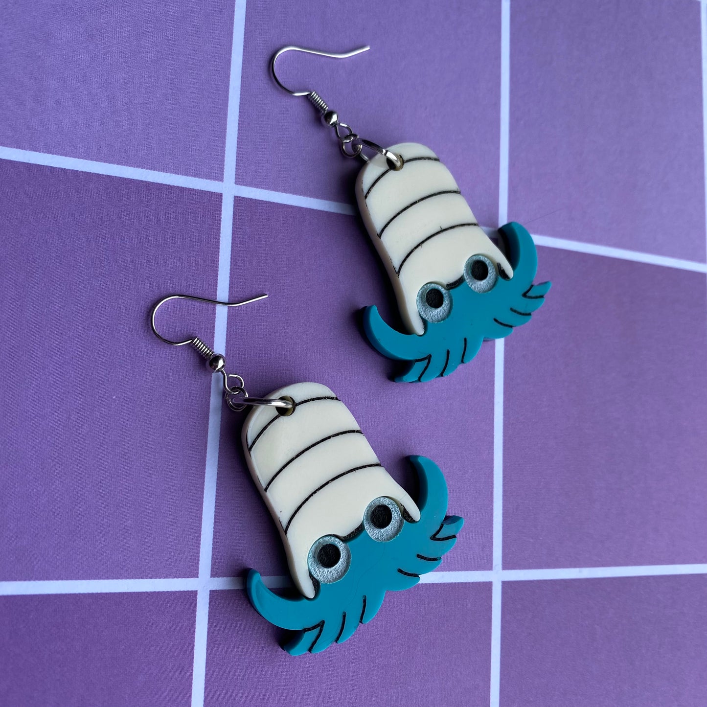 Omanyte Acrylic Earrings