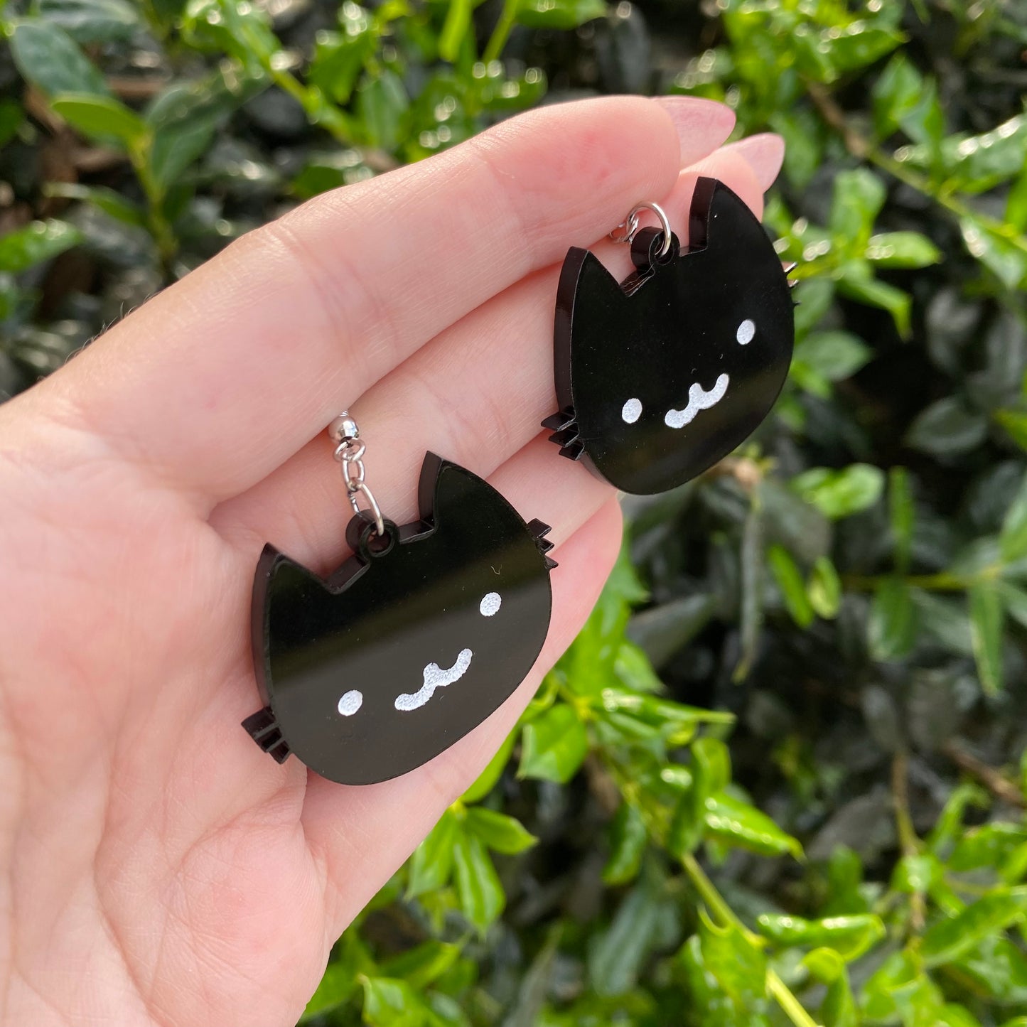 Black Cat :3 Acrylic Earrings
