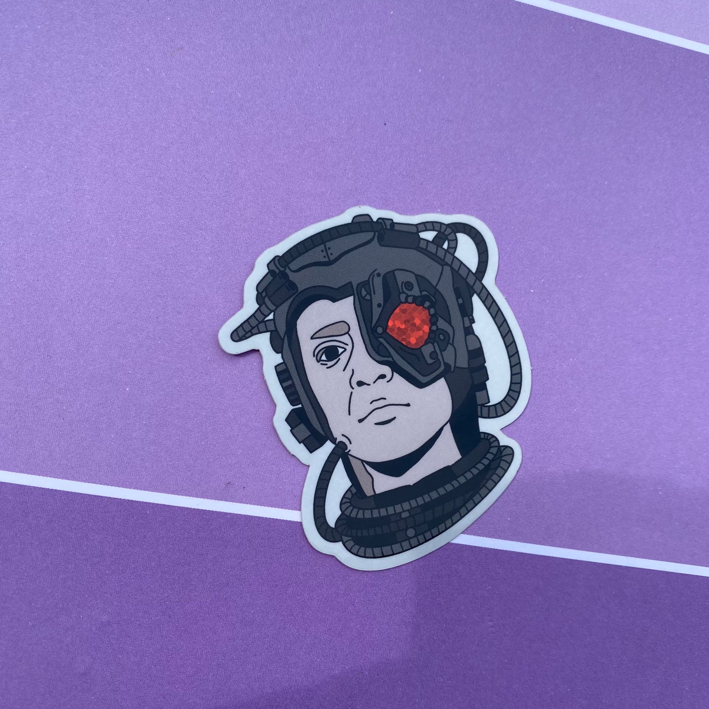 Resistance is NOT Futile - Borg Hugh 2.5” Glitter Vinyl Sticker